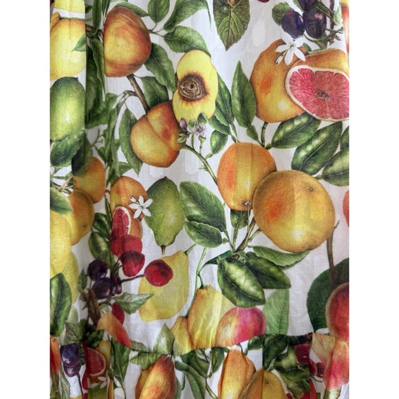 Antonio Melani Charlotte Dress Size 2 Floral Fruit Tiered Maxi Puff Sleeve Lemon - Picture 2 of 13